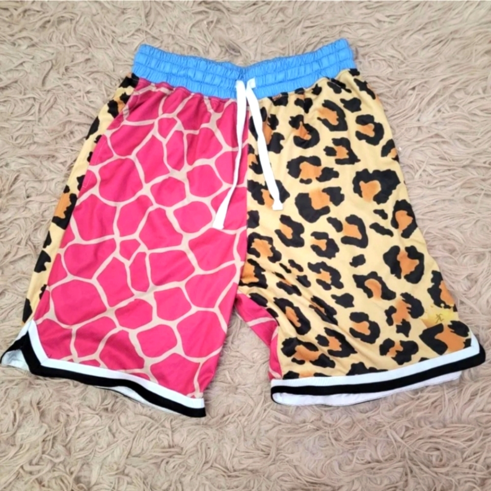Santorini Leopard unisex basketball shorts